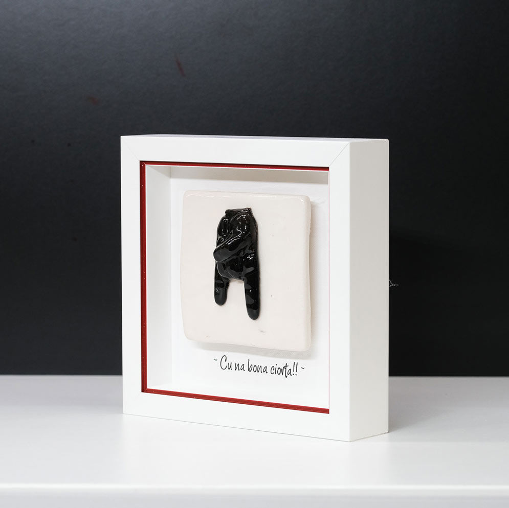 Ceramic Tile with Black Horns