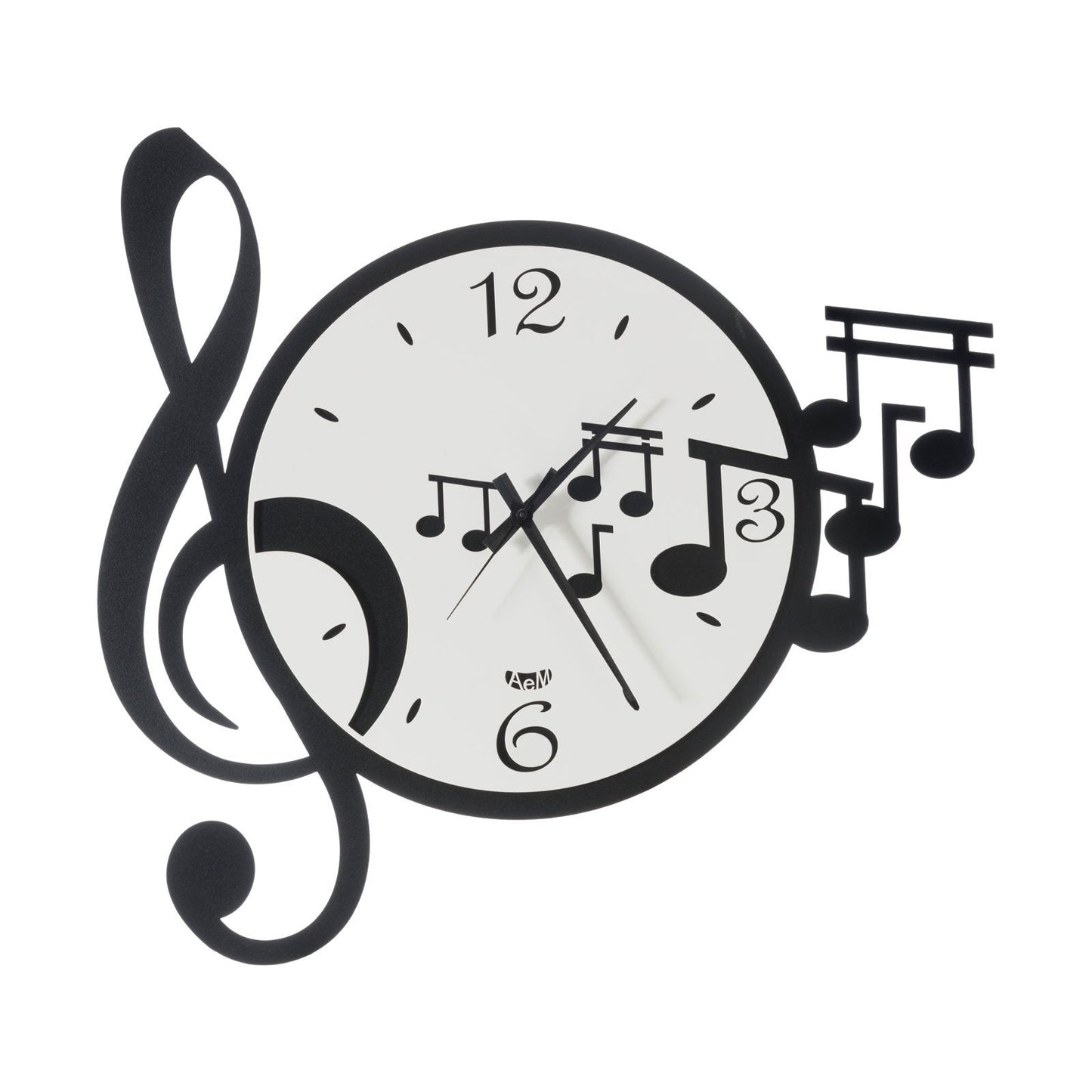 Horloge murale design avec clé et notes de musique Musique