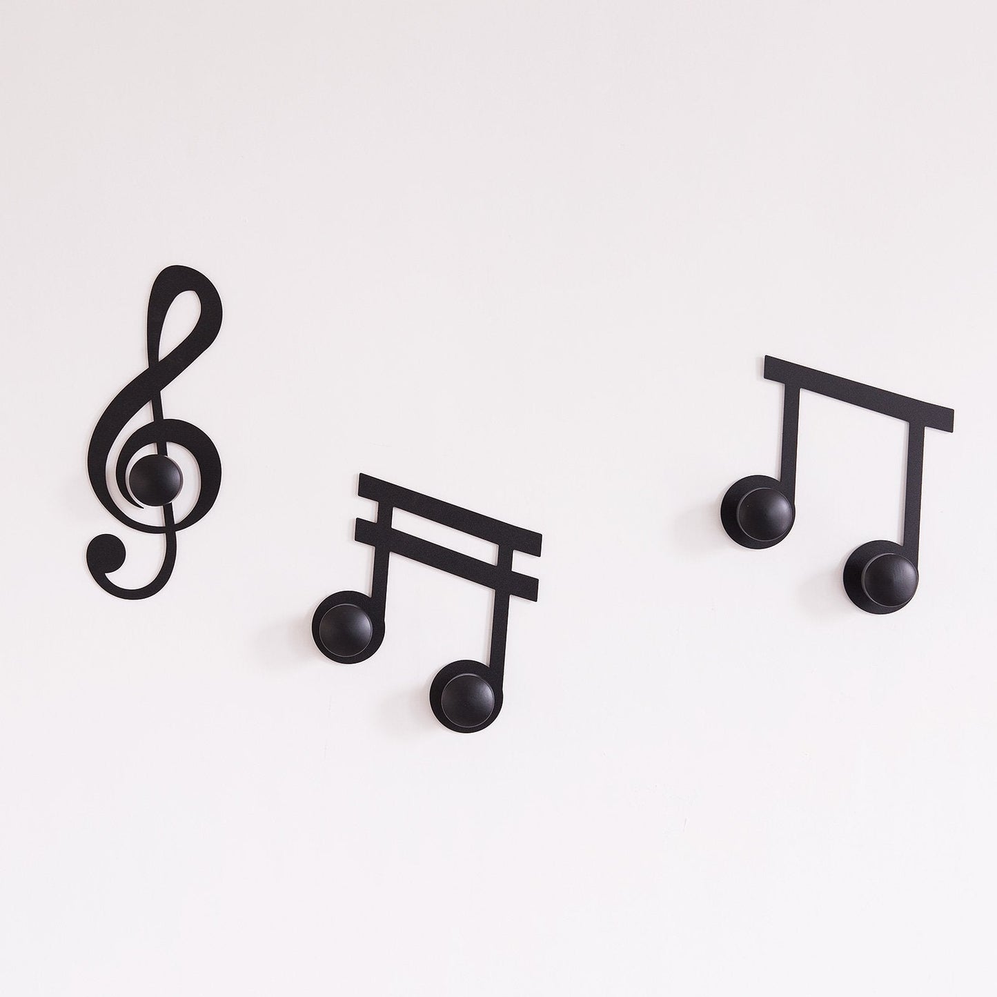 Lot de 3 supports muraux en forme de notes de musique