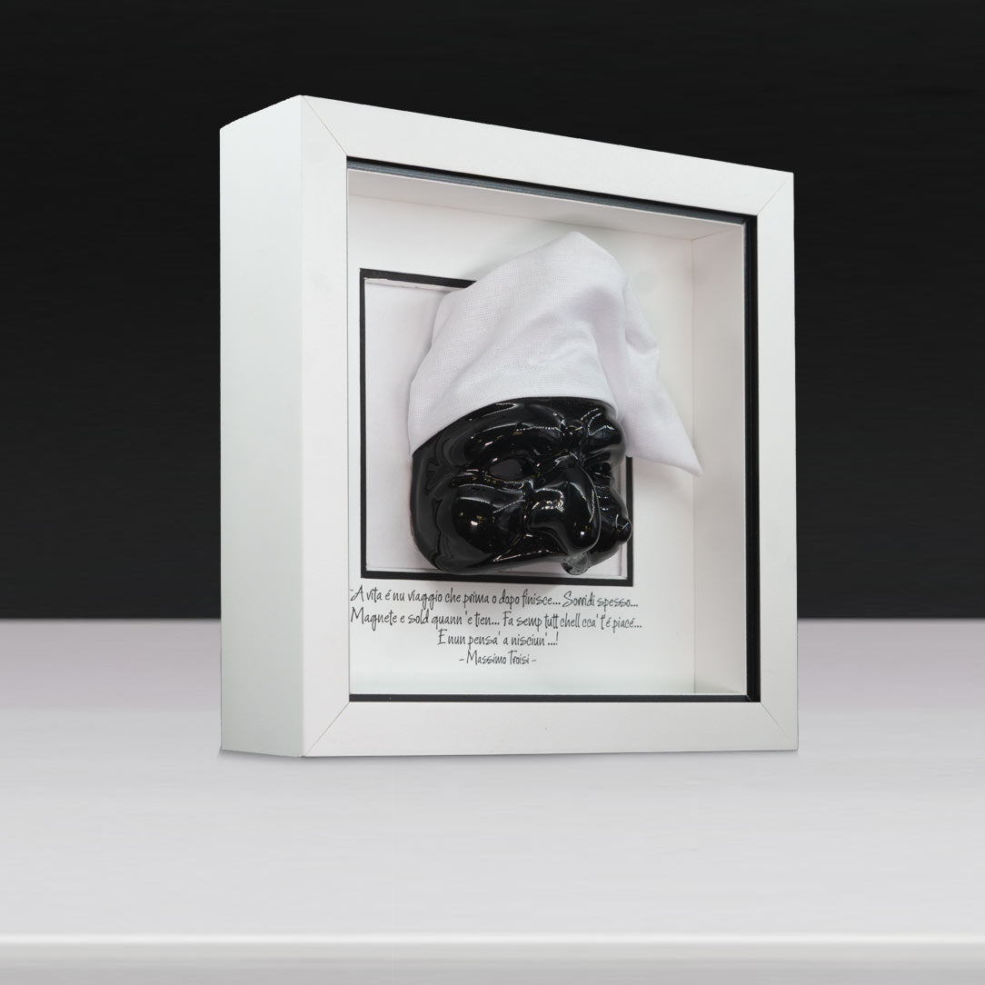 Black Ceramic Pulcinella – 16x16 cm
