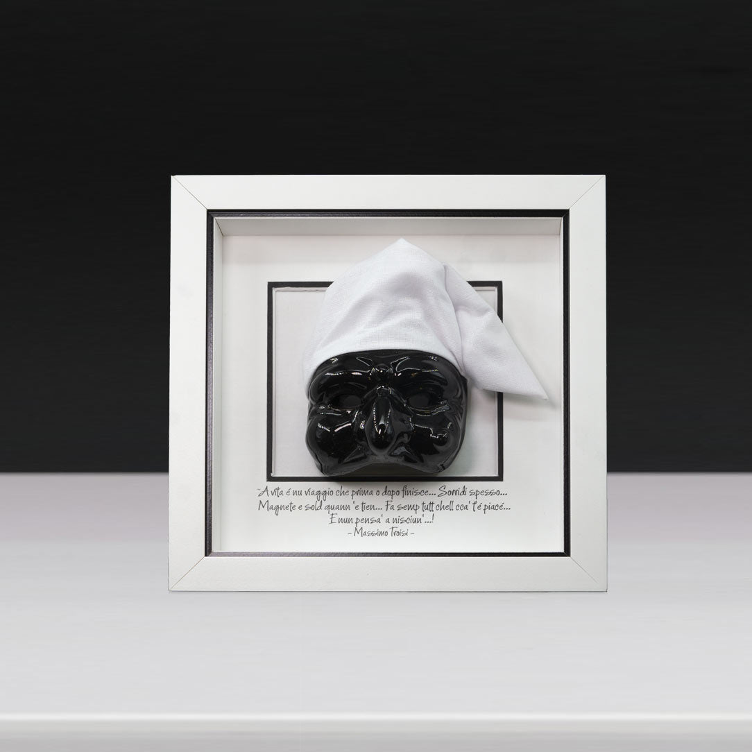 Black Ceramic Pulcinella – 16x16 cm
