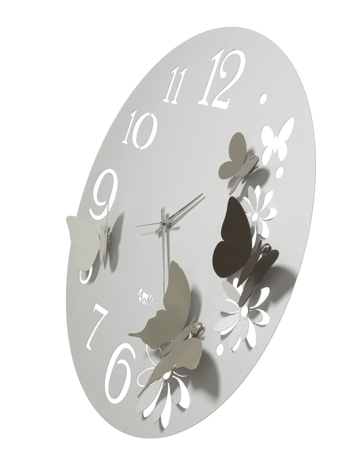 Horloge murale spéciale de grande taille avec des papillons et des fleurs