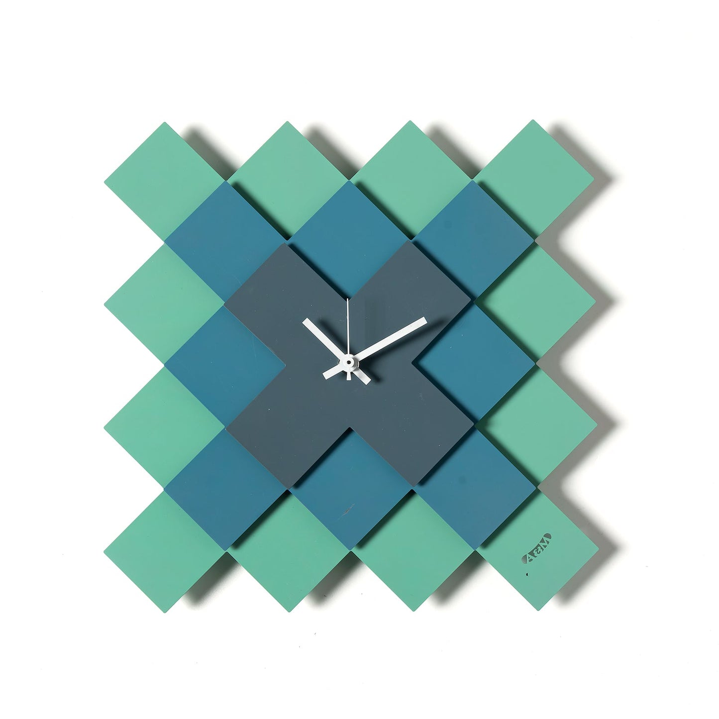 Horloge à motif mosaïque géométrique