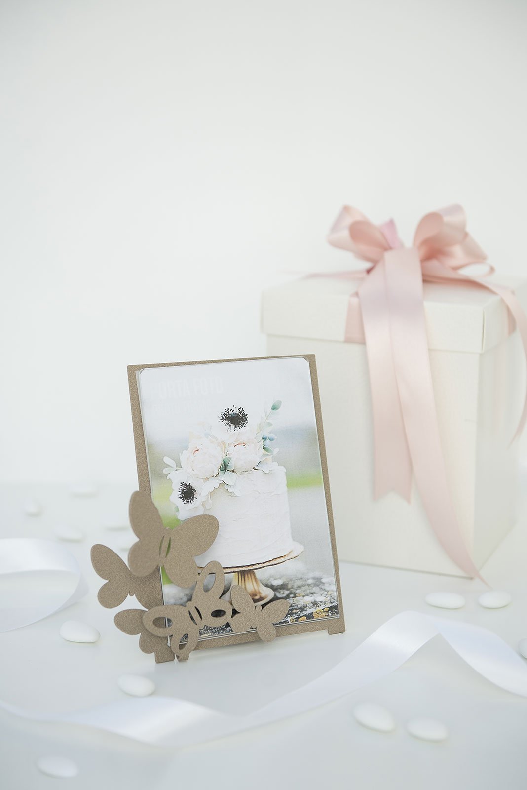 Bomboniera moderna portafoto Farfalle