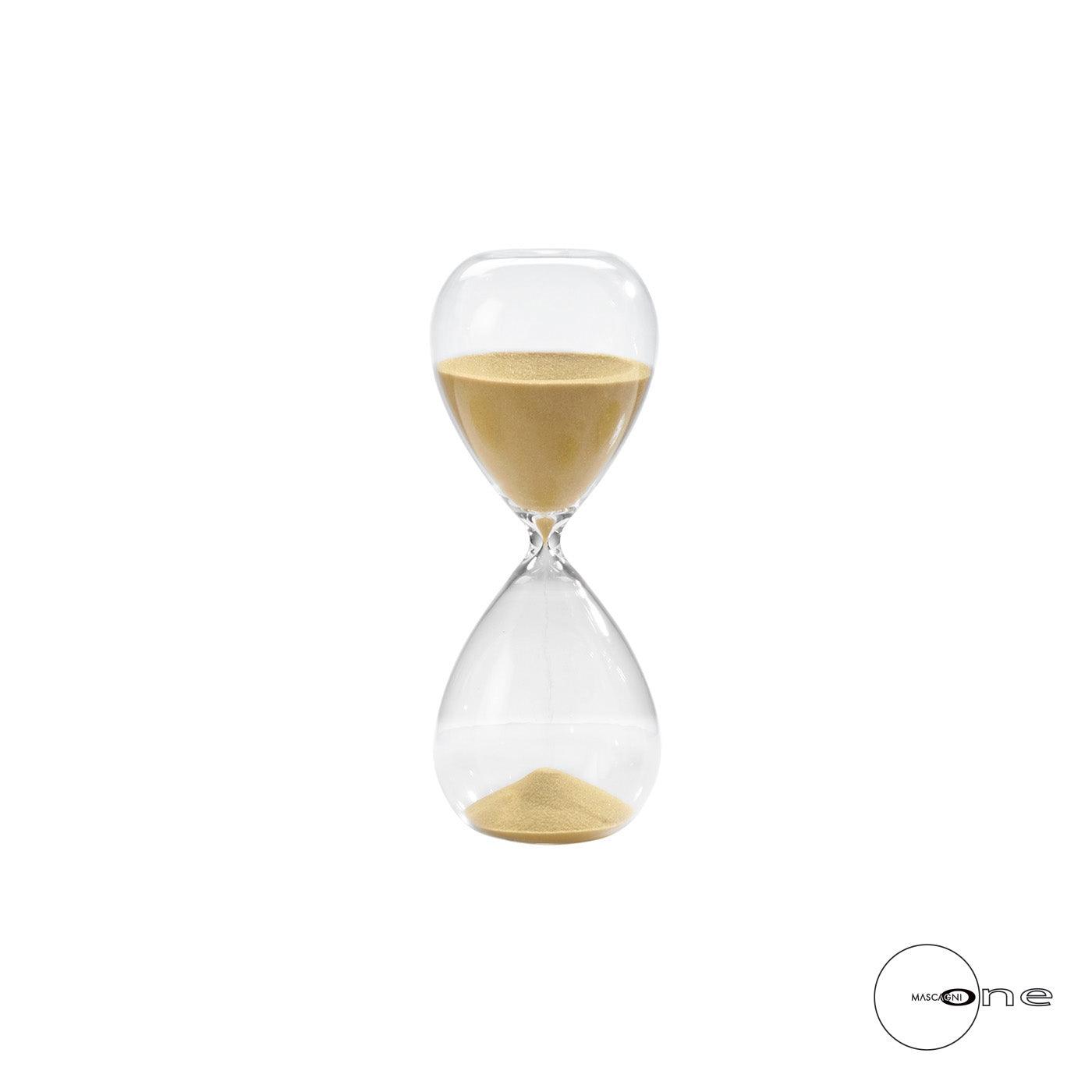 Sand-gold glass hourglass, height 12 cm