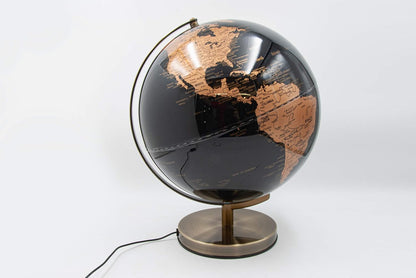 Globe lumineux Mascagni avec base en acier cuivré – Diamètre 30 cm 