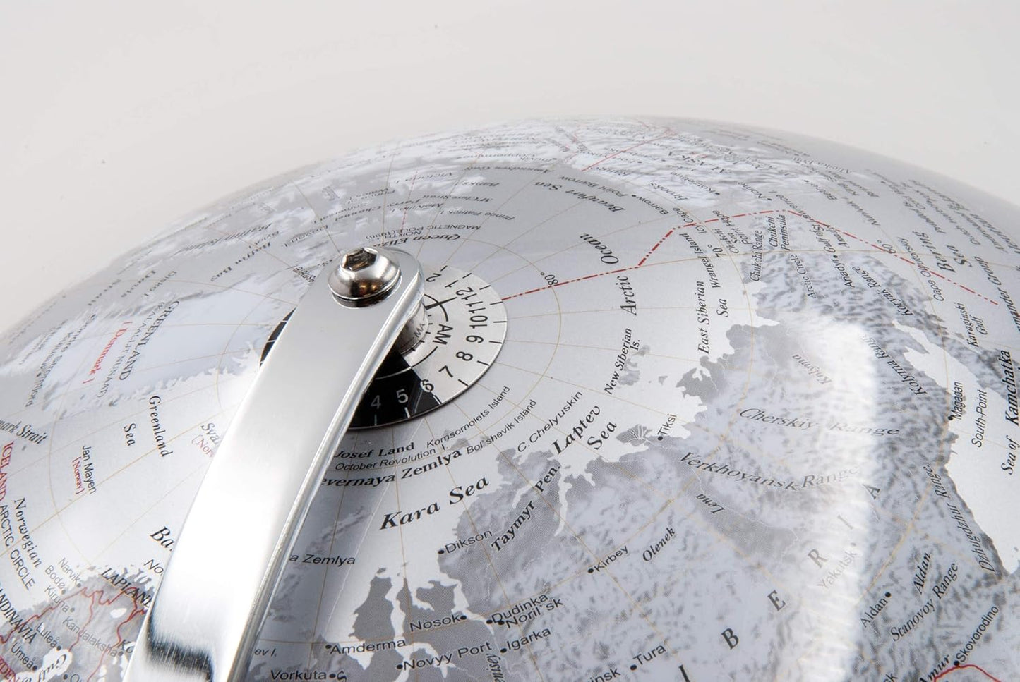 Elegant World Globe with Silver Steel Base – Detailed Map Ø 30 cm 