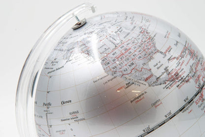 Detailed World Map with Transparent Plexiglass Base – Modern and Refined Design, 13 cm 