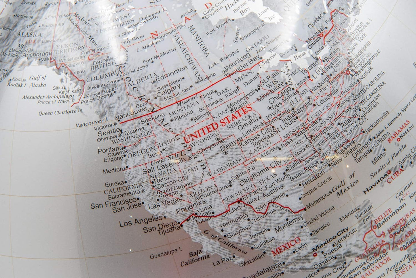 Elegant World Globe with Silver Steel Base – Detailed Map Ø 30 cm 