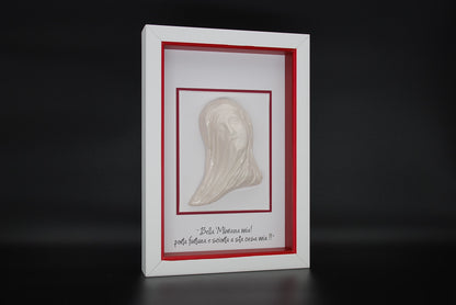 Beautiful White Ceramic Mbriana with Frame and Customizable Phrase