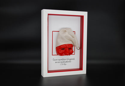 Pulcinella Mask with Frame - A Neapolitan Artisanal Work