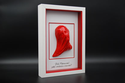 Beautiful White Ceramic Mbriana with Frame and Customizable Phrase
