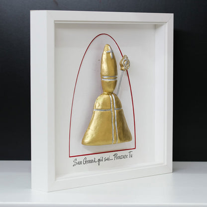 San Gennaro in gold-colored ceramic