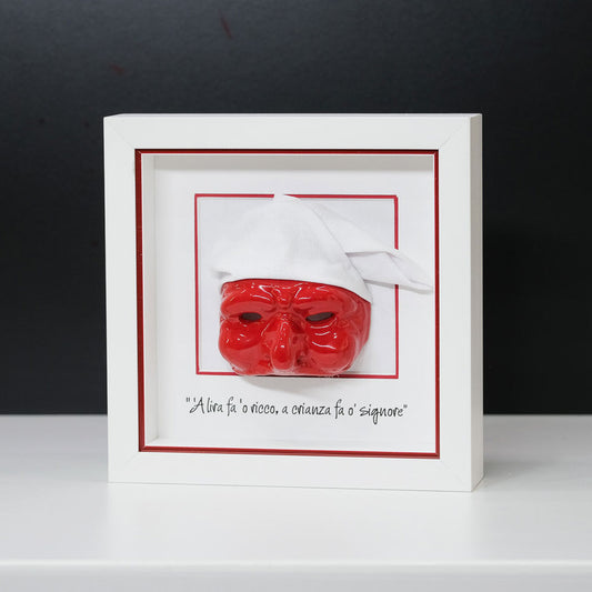 Pulcinella rosso in ceramica
