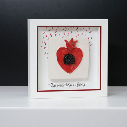 Mattonella Vesuvio, Cuore, Corni in ceramica 