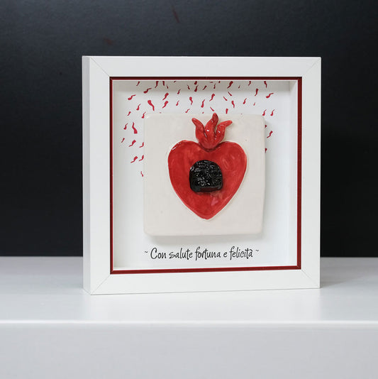 Mattonella Vesuvio, Cuore, Corni in ceramica 