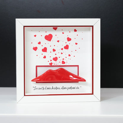 Vesuvio rosso in ceramica  con sbuffo cuore