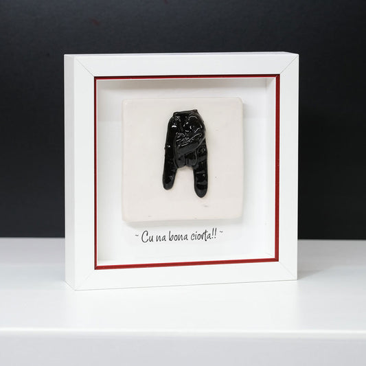 Ceramic Tile with Black Horns