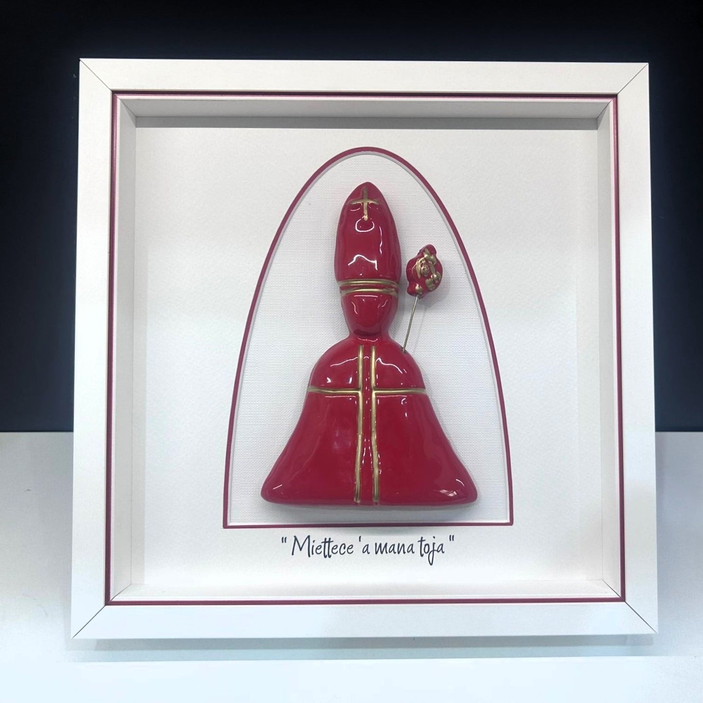 San Gennaro in gold-colored ceramic