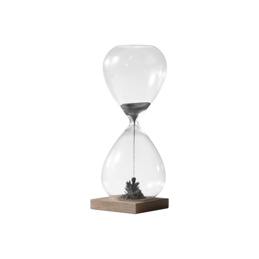 Sablier magnétique avec base en bois : une œuvre d'art qui change à chaque mouvement 
