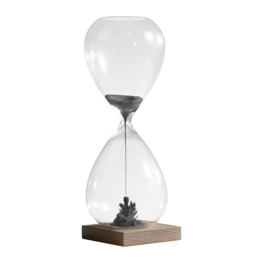 Sablier magnétique avec base en bois : une œuvre d'art qui change à chaque mouvement 