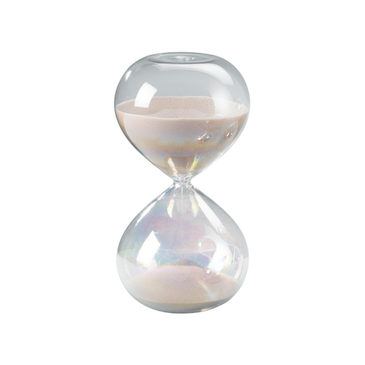 Sablier en verre, environ 10 minutes, hauteur 15 cm