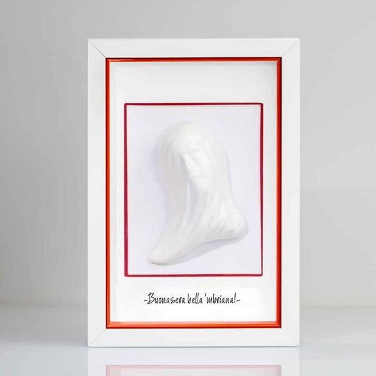 Magnifique Mbriana en céramique blanche avec cadre et phrase personnalisable