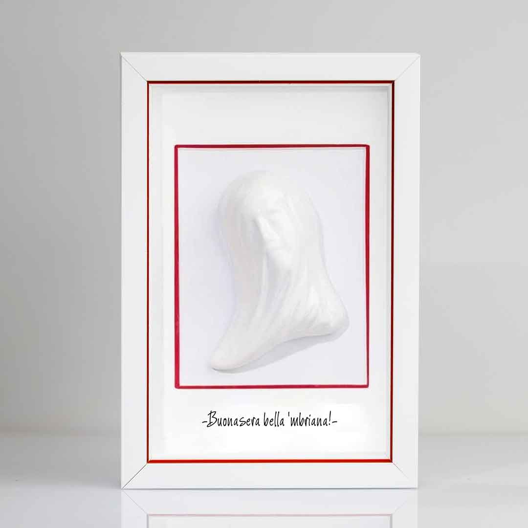 Magnifique Mbriana en céramique blanche avec cadre et phrase personnalisable