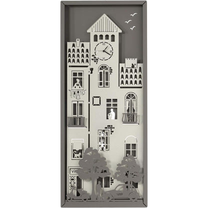 ARTI E MESTIERI Pannello da Parete Piccolo Borgo Quadro Metallo