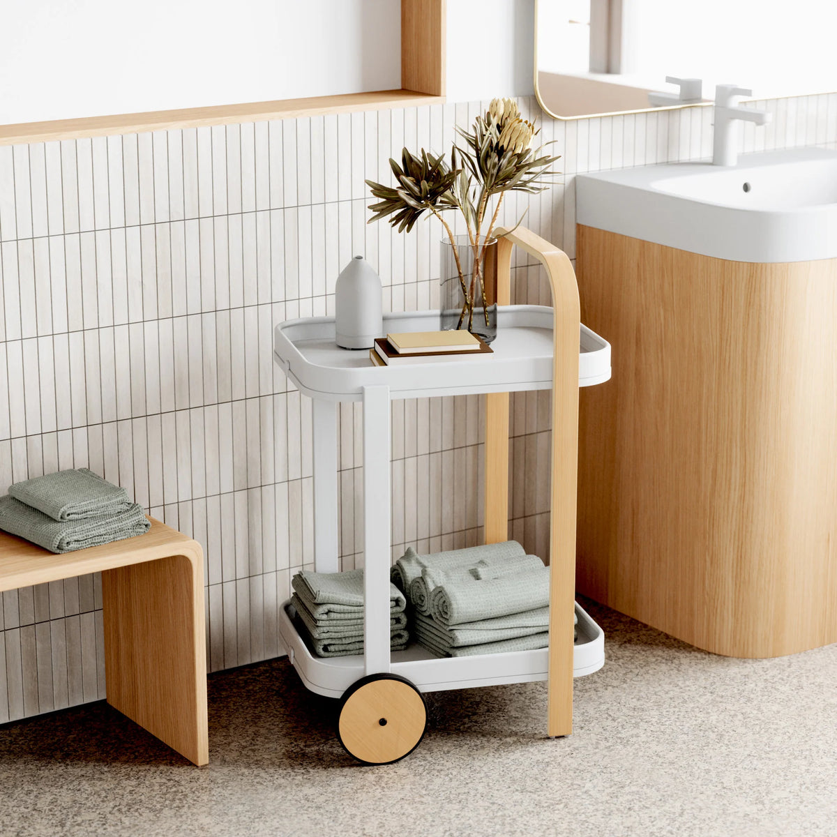 Carrello Bar e Mobiletto Multiplo Bellwood Bianco – Umbra