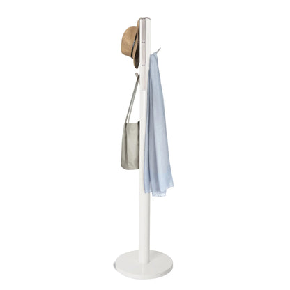 Appendiabiti da Terra in Legno e Metallo Flapper Bianco – Umbra