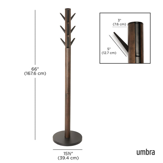 Appendiabiti da Terra in Legno Flapper Noce – Umbra