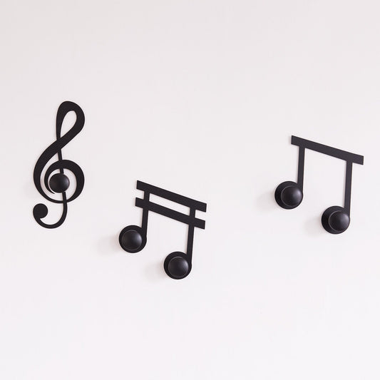 Lot de 3 supports muraux en forme de notes de musique