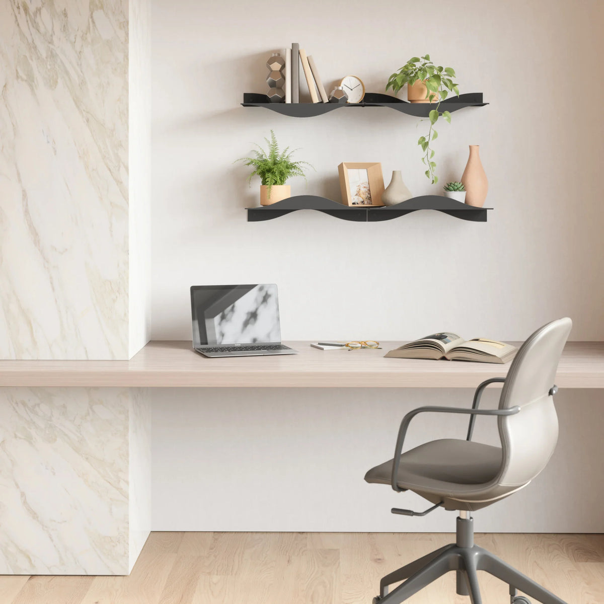 Mensola da Parete Sospesa Surf Shelf Nera – Umbra