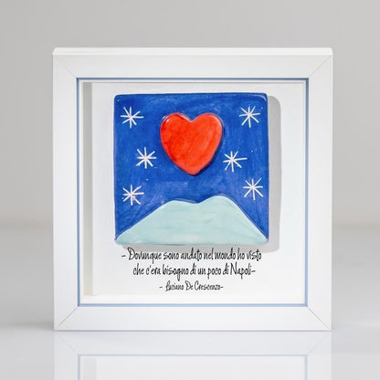 Mattonella Vesuvio, Cuore  in Ceramica – Artigianato Napoletano