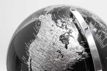 Decorative Luminous Globe with LED Lighting - Silver Metal Base and Methacrylate Sphere Ø 30 cm