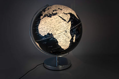 Decorative Luminous Globe with LED Lighting - Silver Metal Base and Methacrylate Sphere Ø 30 cm