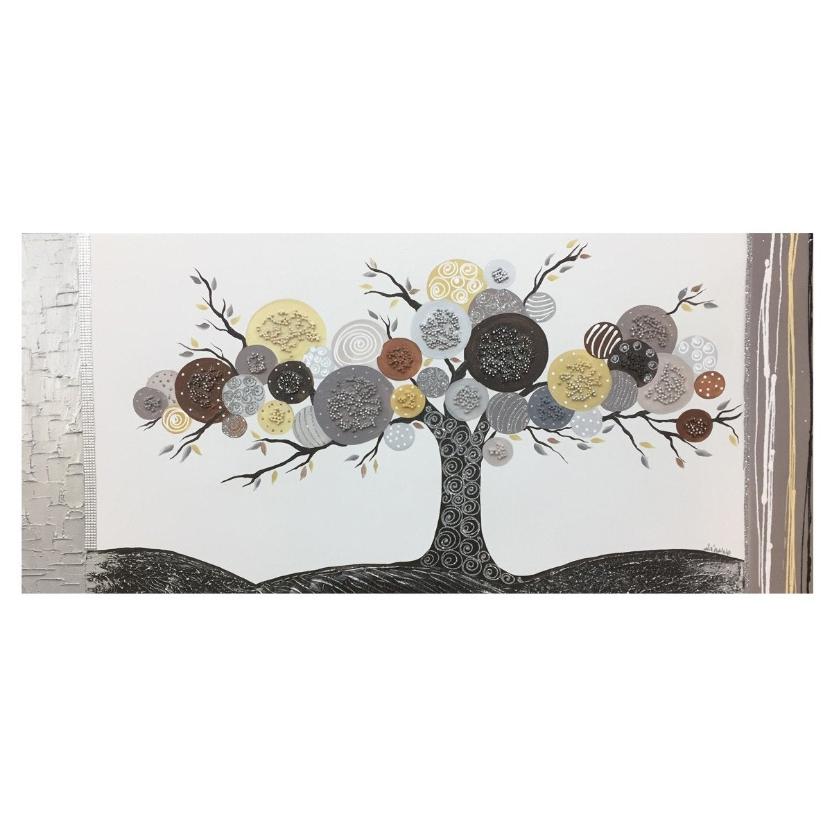 TREE PAINTING ON SINGLE LINEN CANVAS WITH 4 CM FIR FRAME