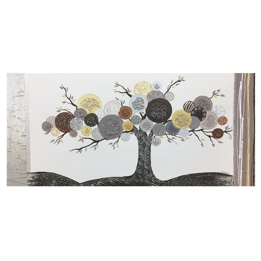 PEINTURE D'ARBRE SUR TOILE DE LIN SIMPLE AVEC CADRE EN SAPIN DE 4 CM