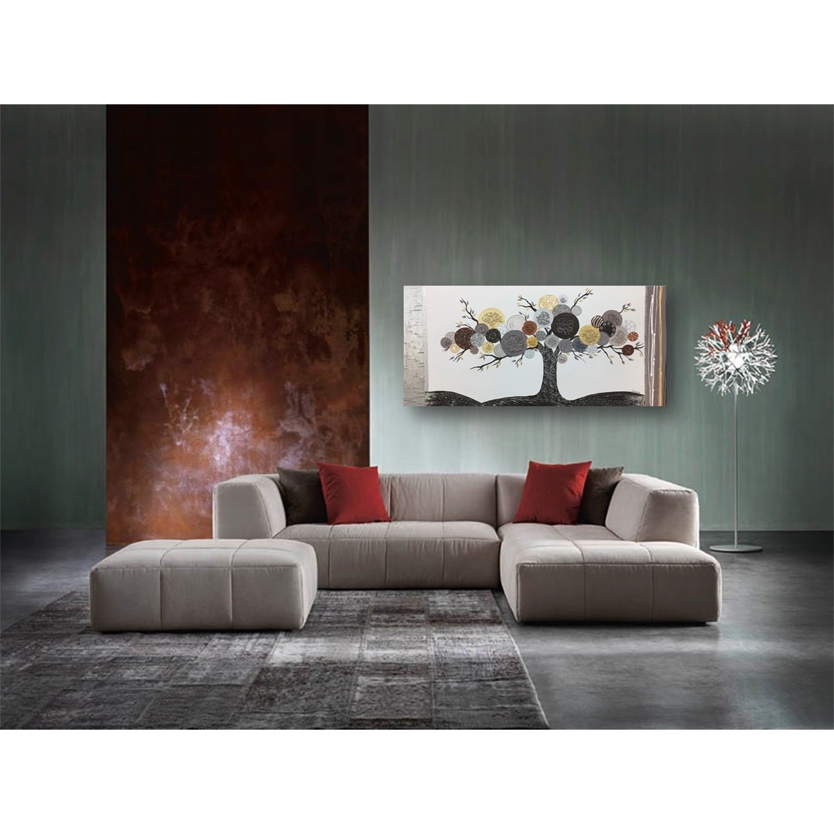 TREE PAINTING ON SINGLE LINEN CANVAS WITH 4 CM FIR FRAME