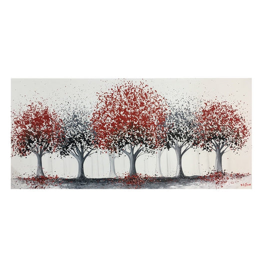 PEINTURE D'ARBRE SUR TOILE DE LIN SIMPLE AVEC CADRE EN SAPIN