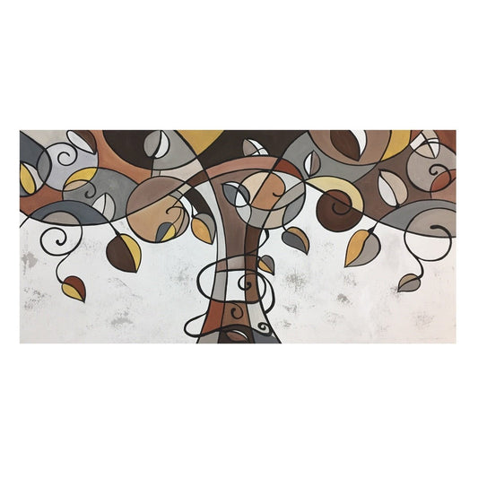 ALBERO CON FOGLIE SFUMATURE DI MARRONI E GRIGI