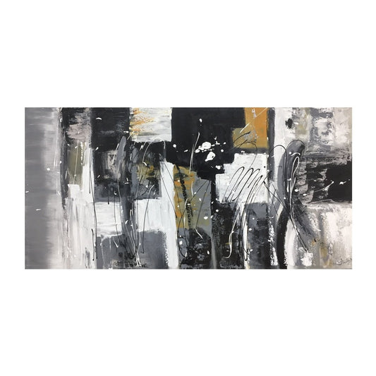 COULEURS ABSTRAITES NOIRES / COLOMBE AVEC DÉTAILS OCRES