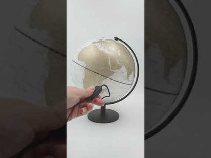 Elegant World Map with Satin Iron Base and Mother-of-Pearl Sphere Ø 30 cm