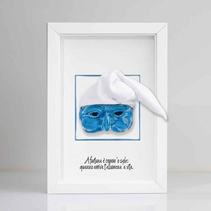 Pulcinella en céramique bleue