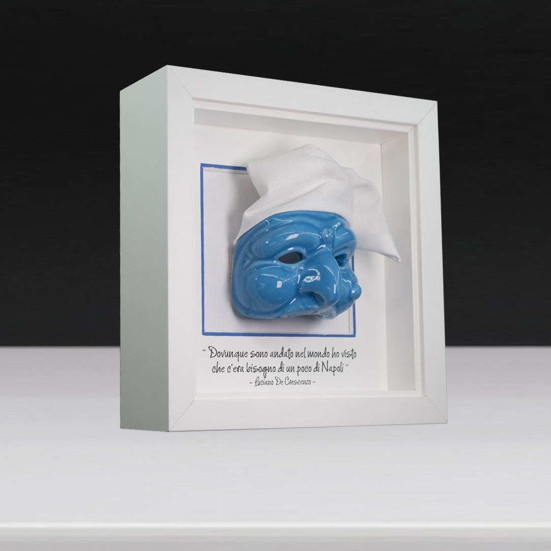 Blue ceramic Pulcinella