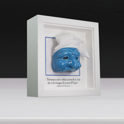 Blue ceramic Pulcinella