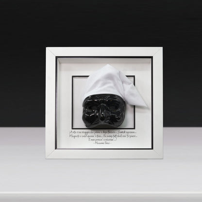 Black Ceramic Pulcinella – 16x16 cm