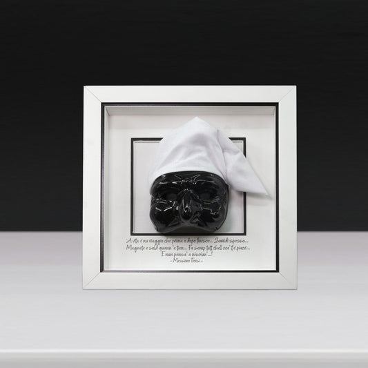 Black Ceramic Pulcinella – 16x16 cm