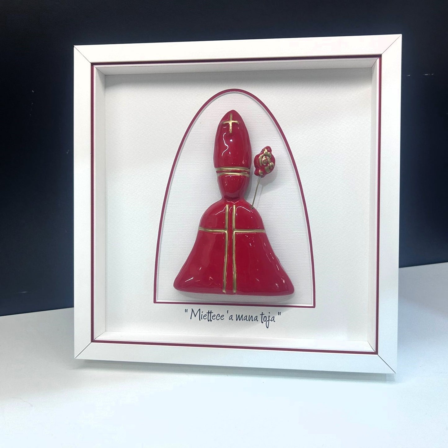 San Gennaro in gold-colored ceramic